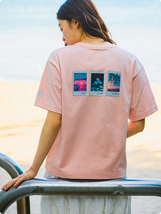 adidas フォト グラフィック サマー Tシャツ グレッシュピンク