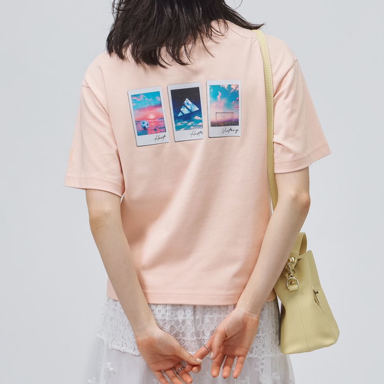 adidas フォト グラフィック サマー Tシャツ グレッシュピンク