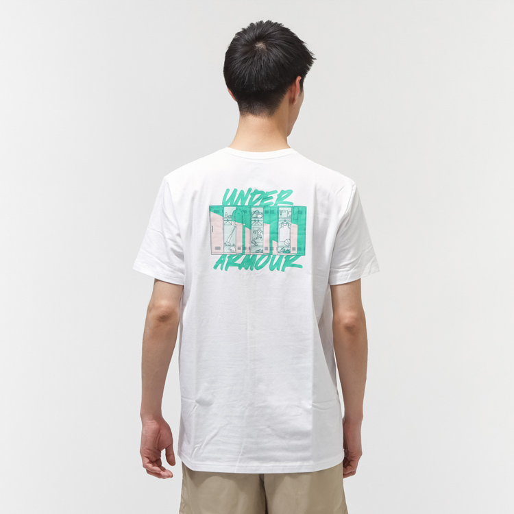 UNDER ARMOUR UAパフォーマンスコットン ロッカー グラフィック ショートスリーブ Tシャツ ホワイト