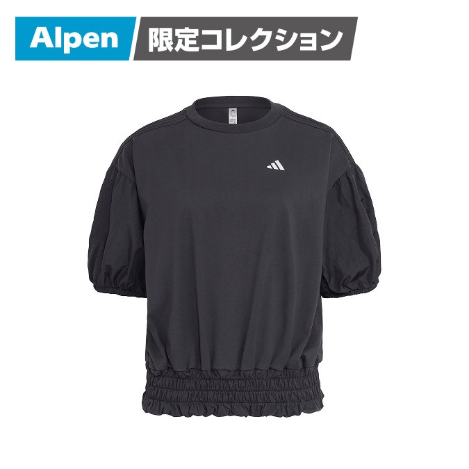 adidas パフスリーブ半袖Tシャツ ブラック