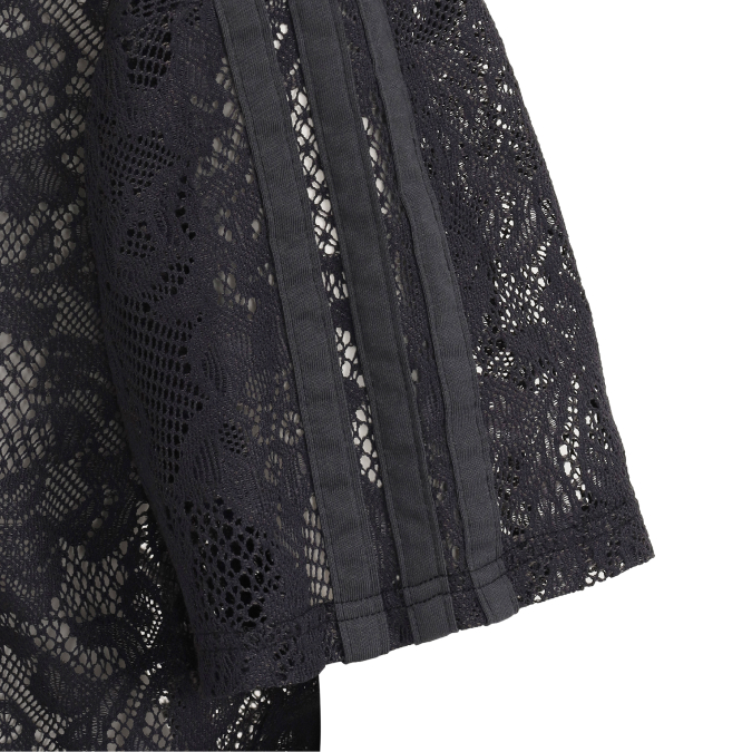 adidas レース半袖シャツ ブラック ディテール1