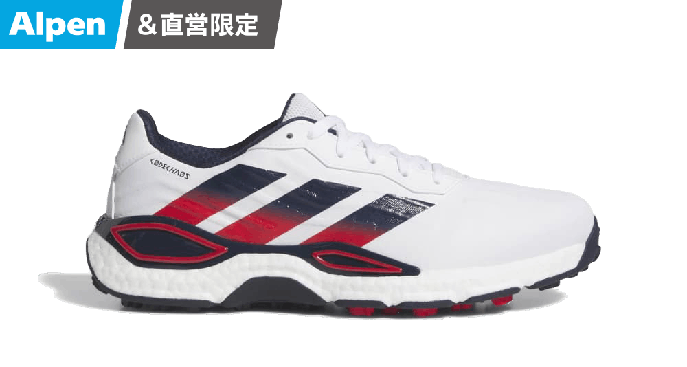 コードカオス27のホワイト/ネイビー(LACE)のゴルフシューズの写真