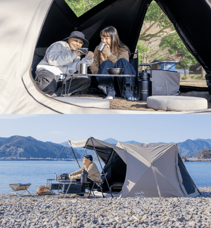 100%完全遮光ヘキサ型<br />キャンプシェードM・L