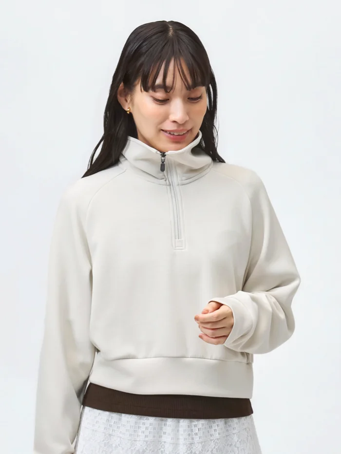 ハーフジップスウェット
